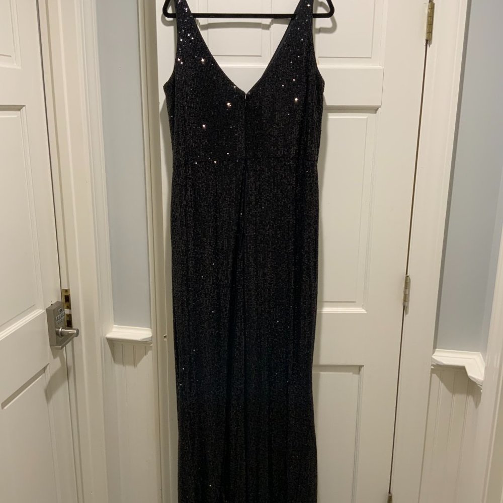 Plus Sized Black Sequin Jumpsuit - image 3
